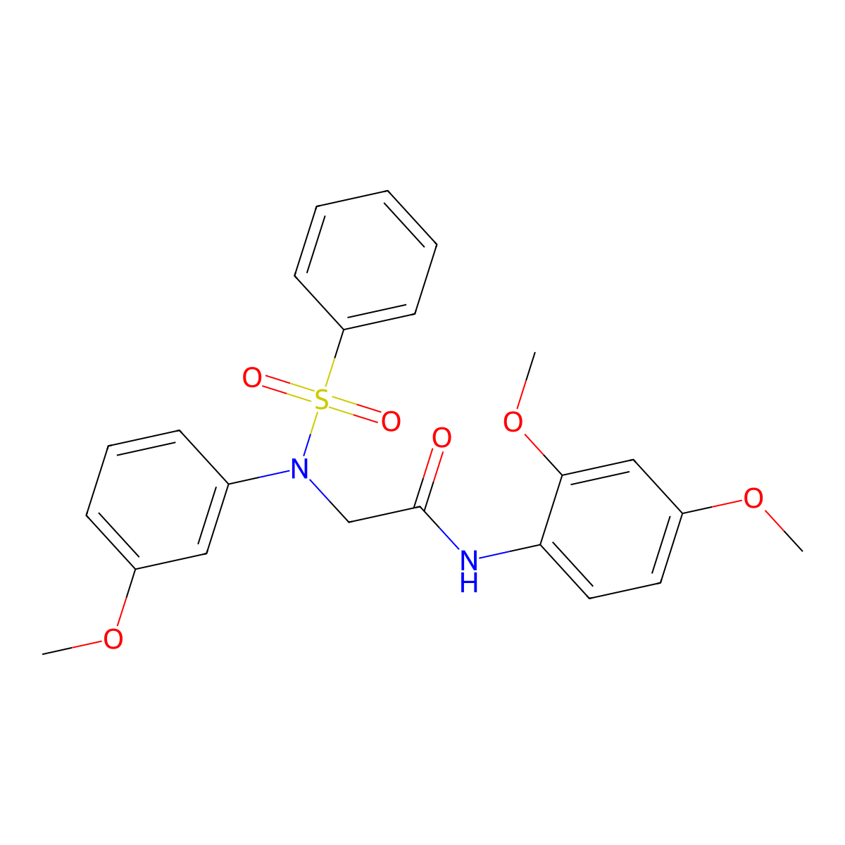 N~2~-(Benzenesulfonyl)-N-(2,4-dimethoxyphenyl)-N~2~-(3-methoxyphenyl)glycinamide molecular structure, CAS 6174-40-9