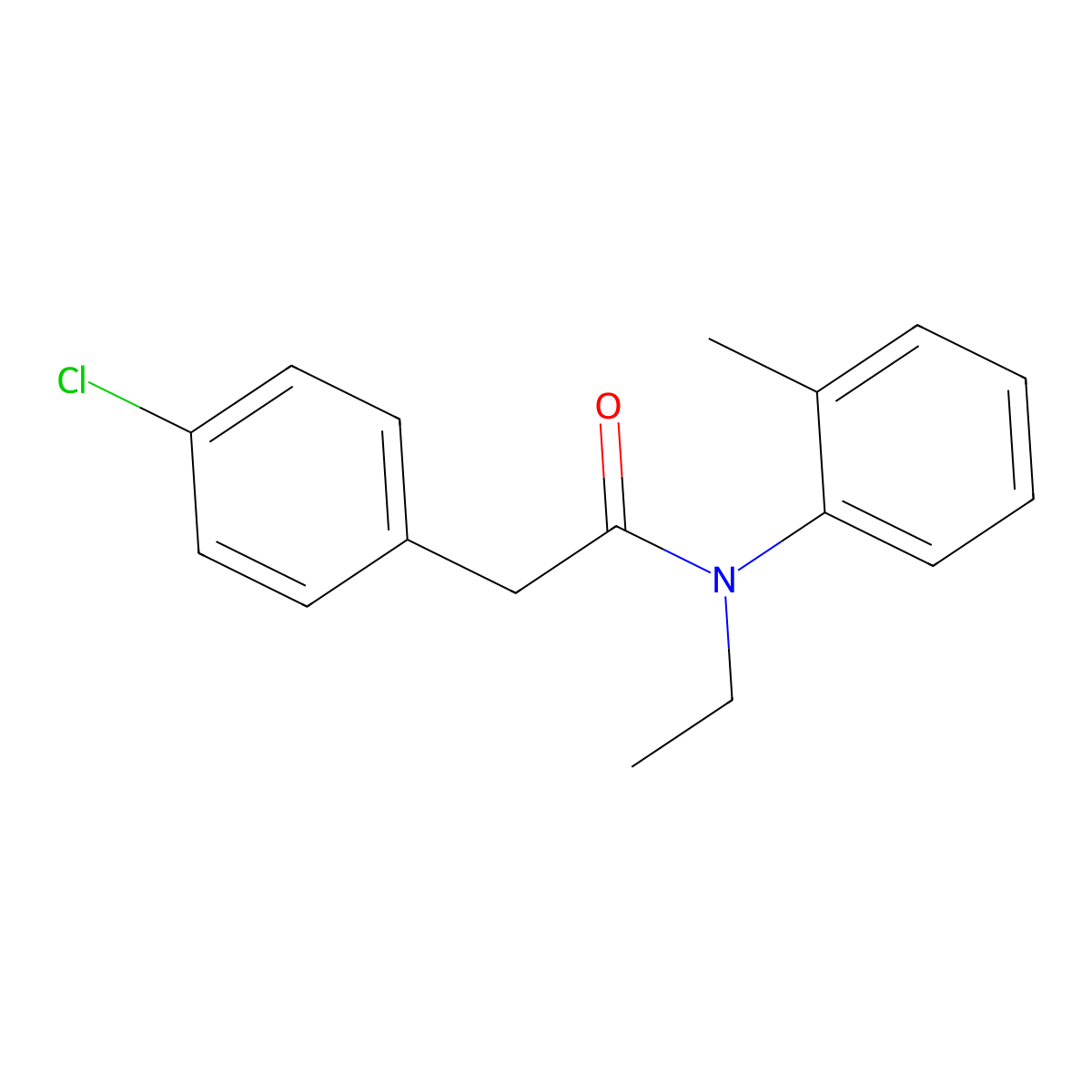 2-(4-chlorophenyl)-N-ethyl-N-(2-methylphenyl)acetamide molecular structure, CAS 6174-77-2