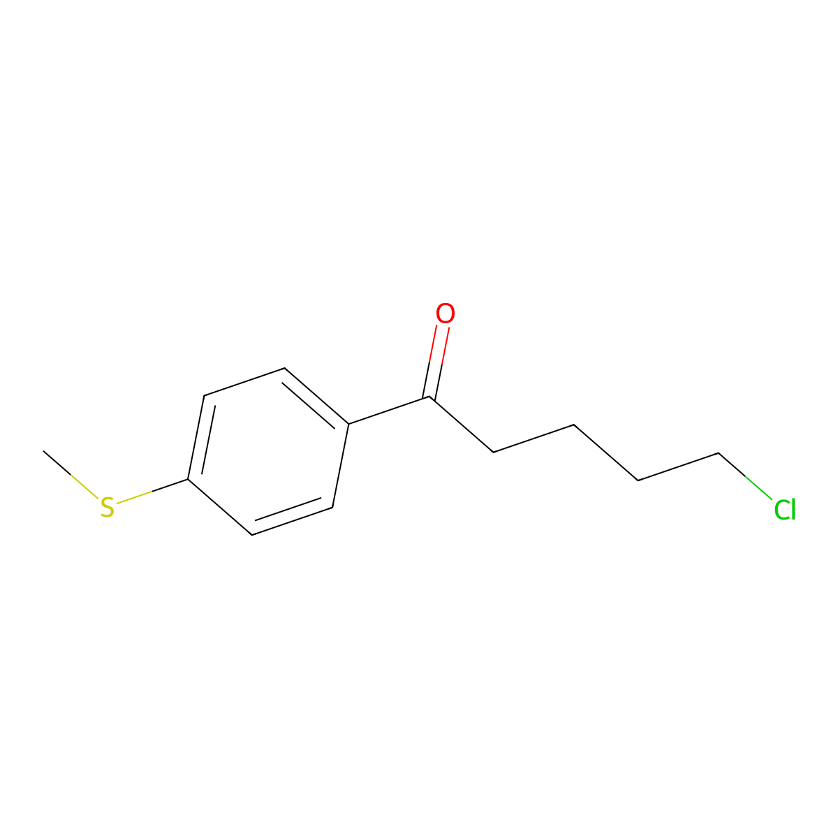 5-Chloro-1-[4-(methylsulfanyl)phenyl]pentan-1-one molecular structure, CAS 61747-20-4