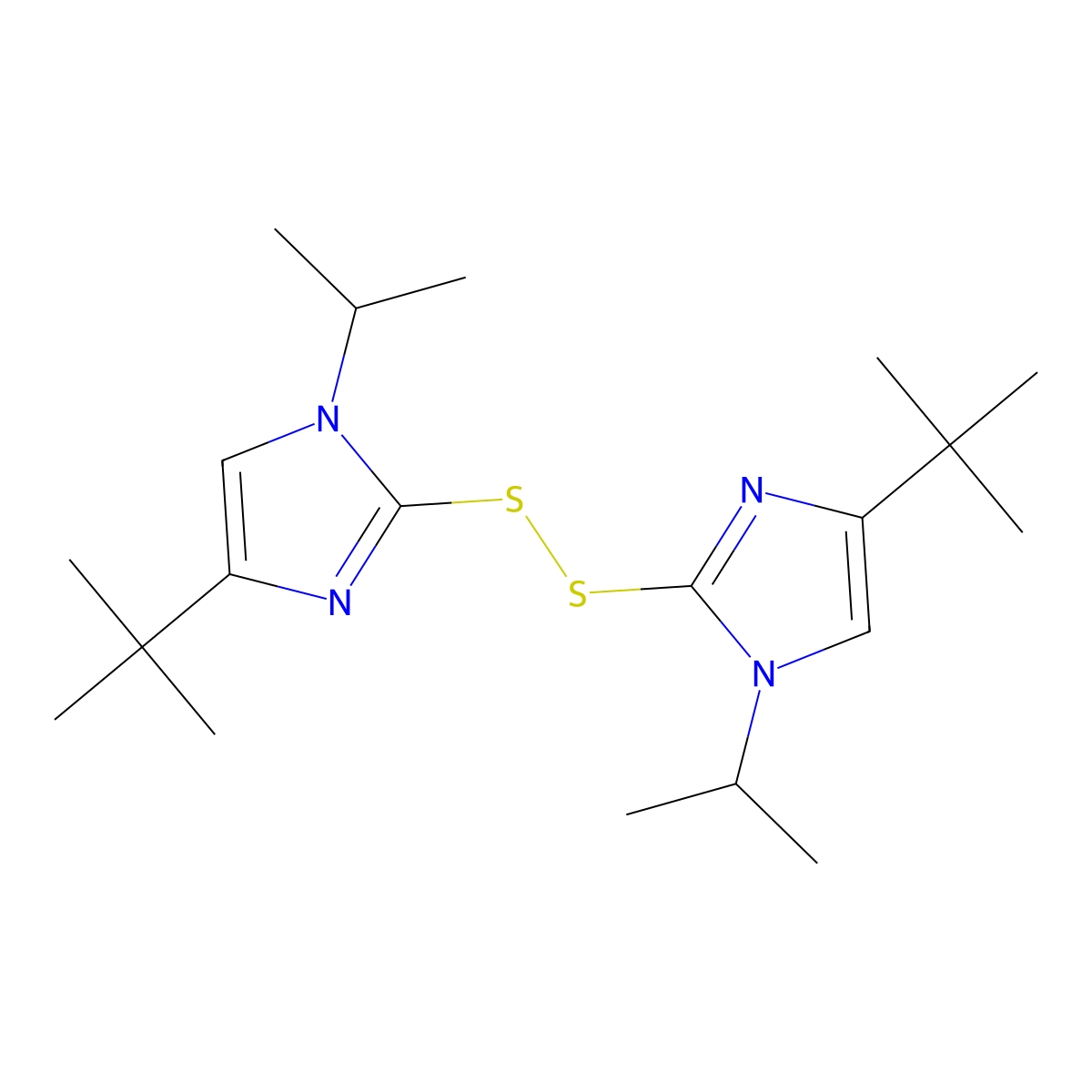2,2'-Dithiobis(4-tert-butyl-1-isopropyl-1H-imidazole) molecular structure, CAS 61747-35-1
