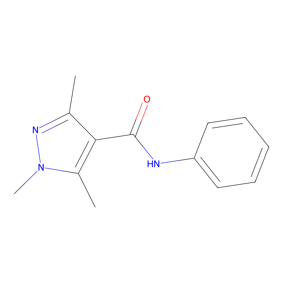 1,3,5-Trimethyl-N-phenyl-1H-pyrazole-4-carboxamide molecular structure, CAS 61747-84-0