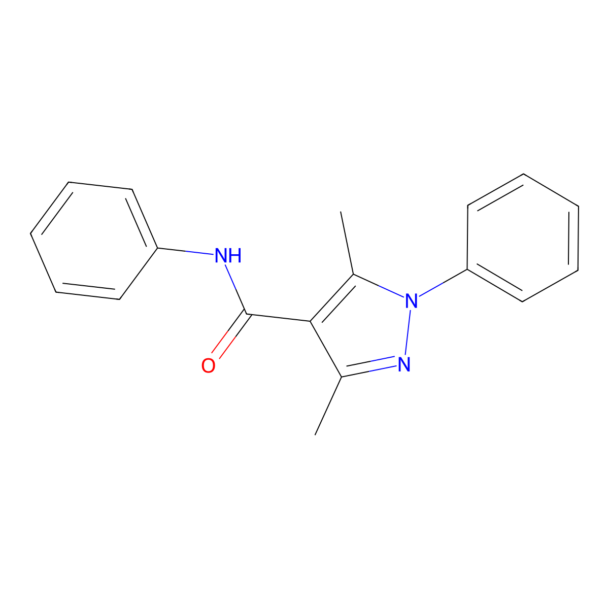 3,5-dimethyl-N,1-diphenylpyrazole-4-carboxamide molecular structure, CAS 61747-92-0