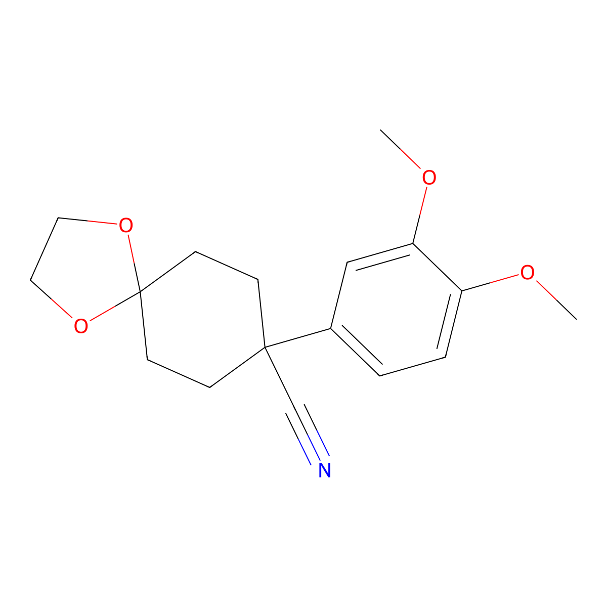 8-(3,4-Dimethoxyphenyl)-1,4-dioxaspiro[4.5]decane-8-carbonitrile molecular structure, CAS 61749-06-2