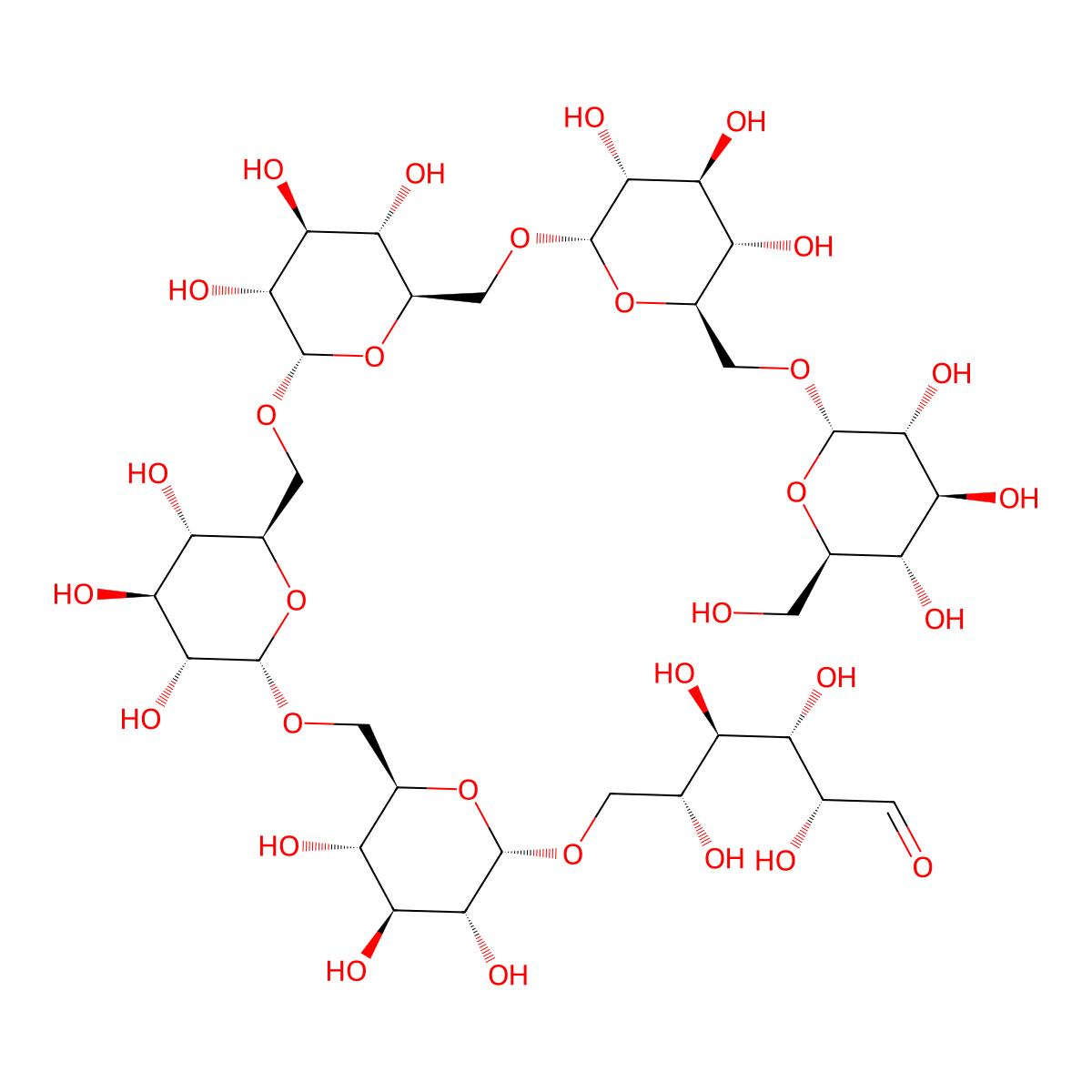 Isomaltohexose molecular structure, CAS 6175-02-6