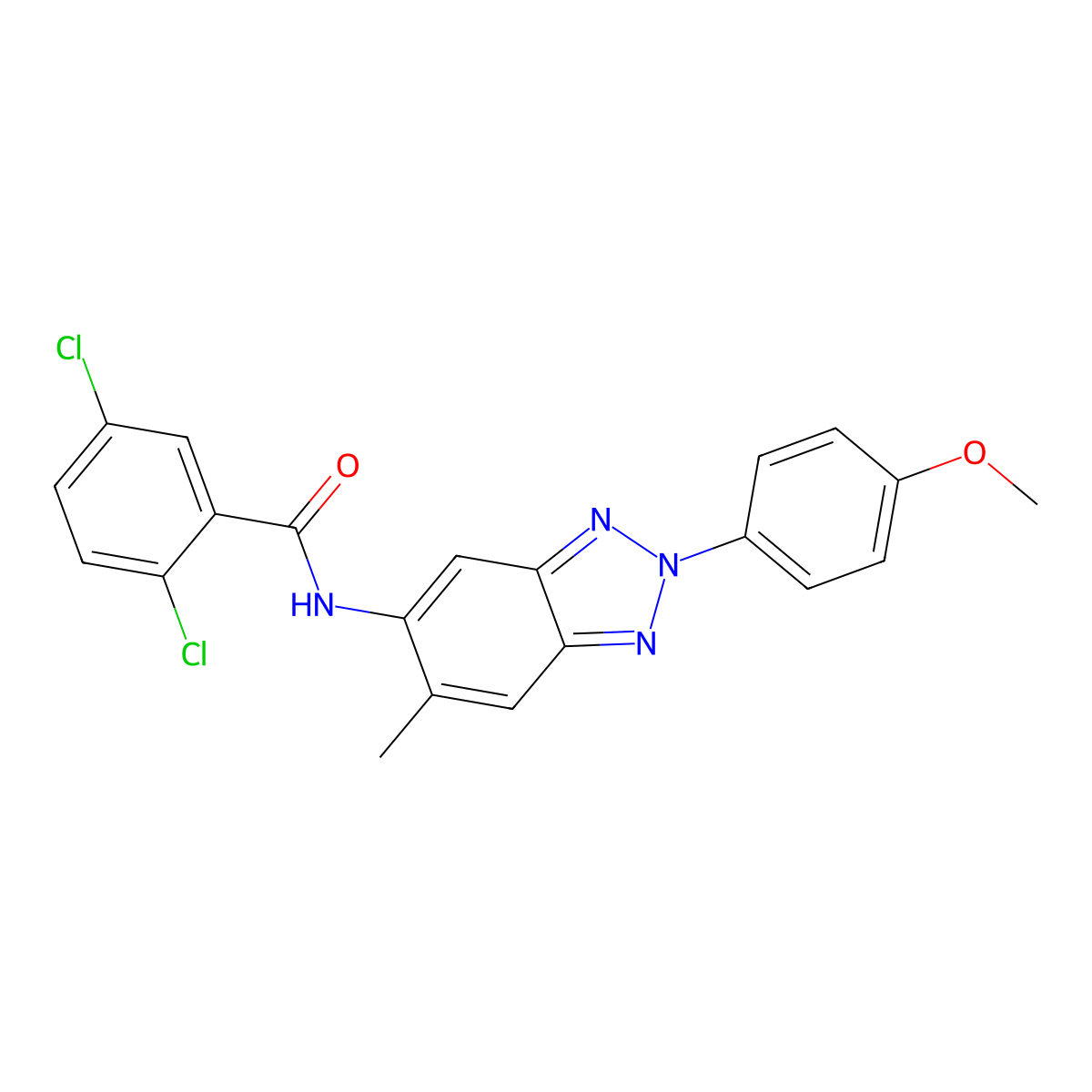 2,5-dichloro-N-[2-(4-methoxyphenyl)-6-methyl-2H-benzotriazol-5-yl]benzamide molecular structure, CAS 6175-32-2