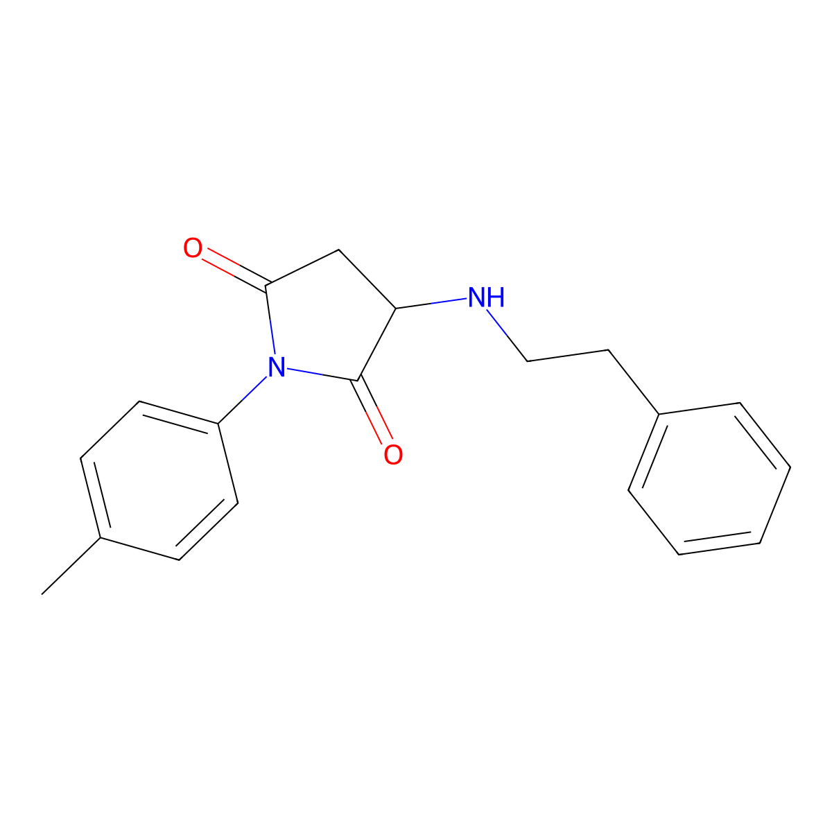 1-(4-Methylphenyl)-3-[(2-phenylethyl)amino]pyrrolidine-2,5-dione molecular structure, CAS 6175-61-7