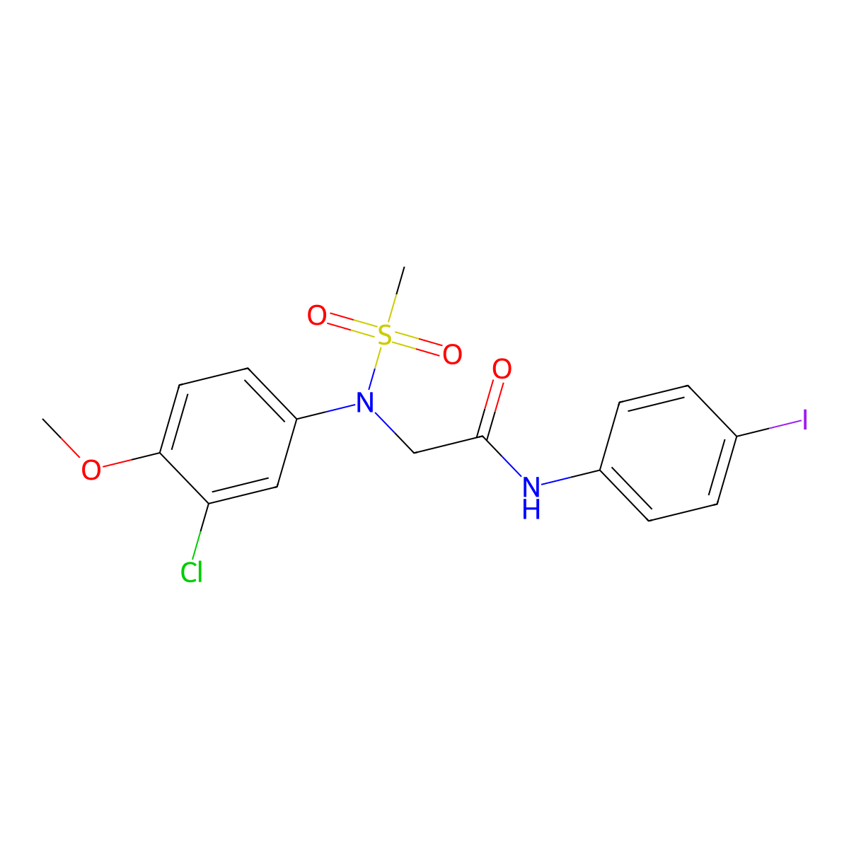 2-(3-chloro-4-methoxy-N-methylsulfonylanilino)-N-(4-iodophenyl)acetamide molecular structure, CAS 6175-75-3