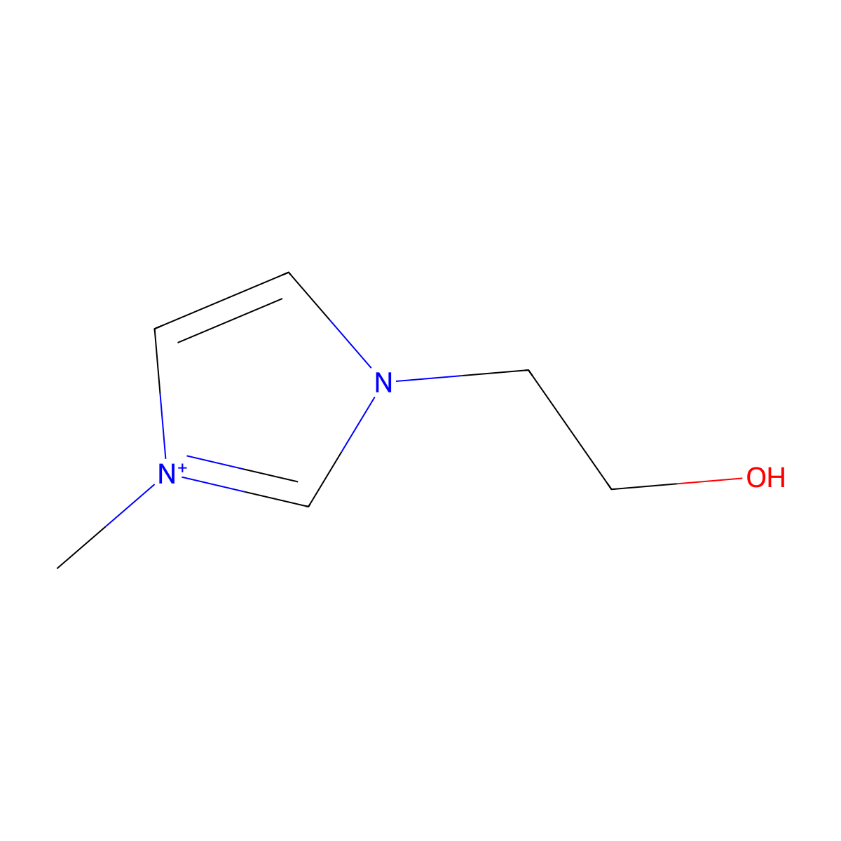 1-(2-Hydroxyethyl)-3-methylimidazolium molecular structure, CAS 61755-32-6