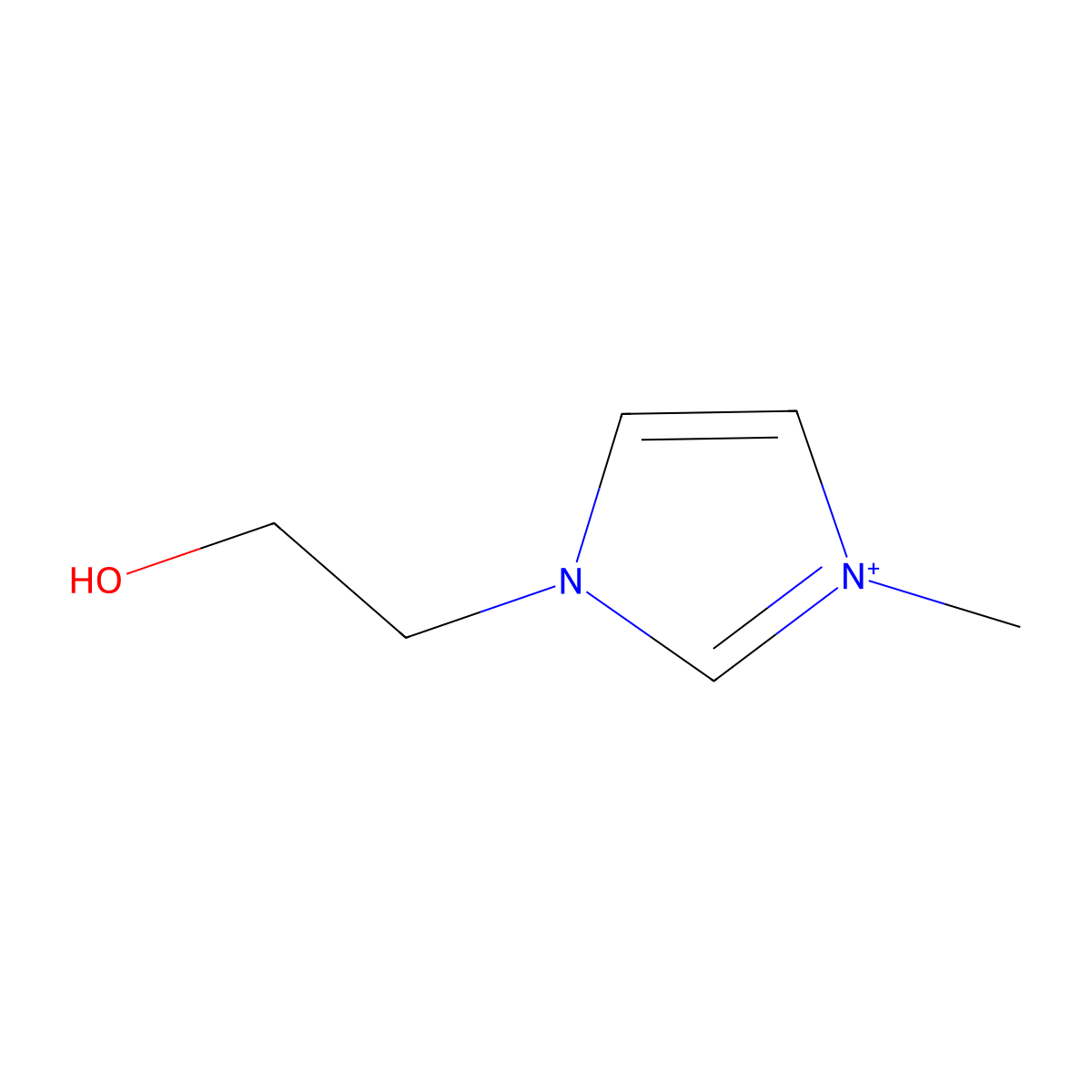 1-(2-Hydroxyethyl)-3-methylimidazolium molecular structure, CAS 61755-32-6