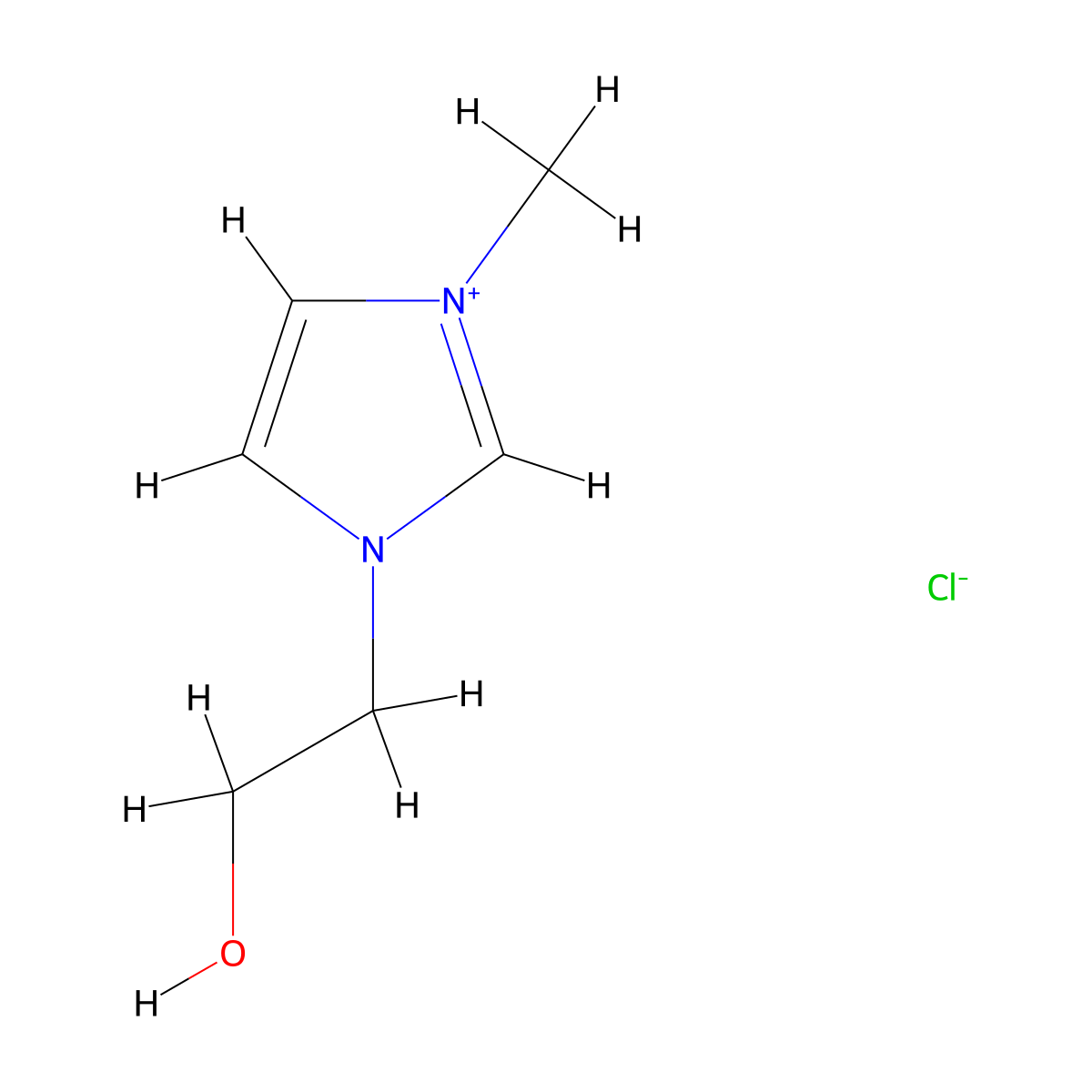 1-(2-Hydroxyethyl)-3-methylimidazolium chloride molecular structure, CAS 61755-34-8