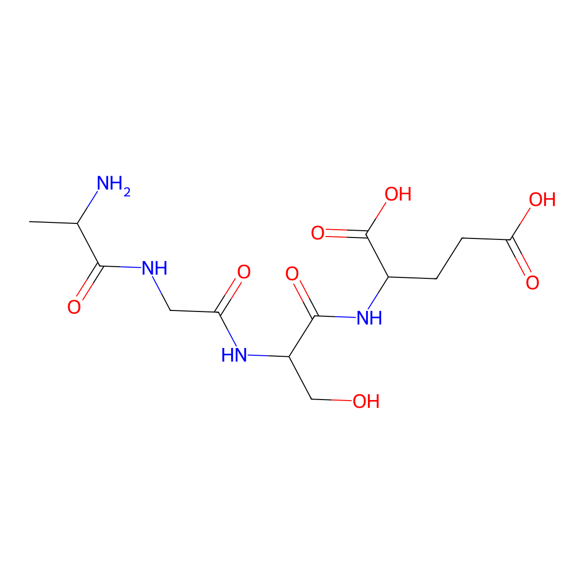 Alanyl-glycyl-seryl-glutamic acid molecular structure, CAS 61756-28-3