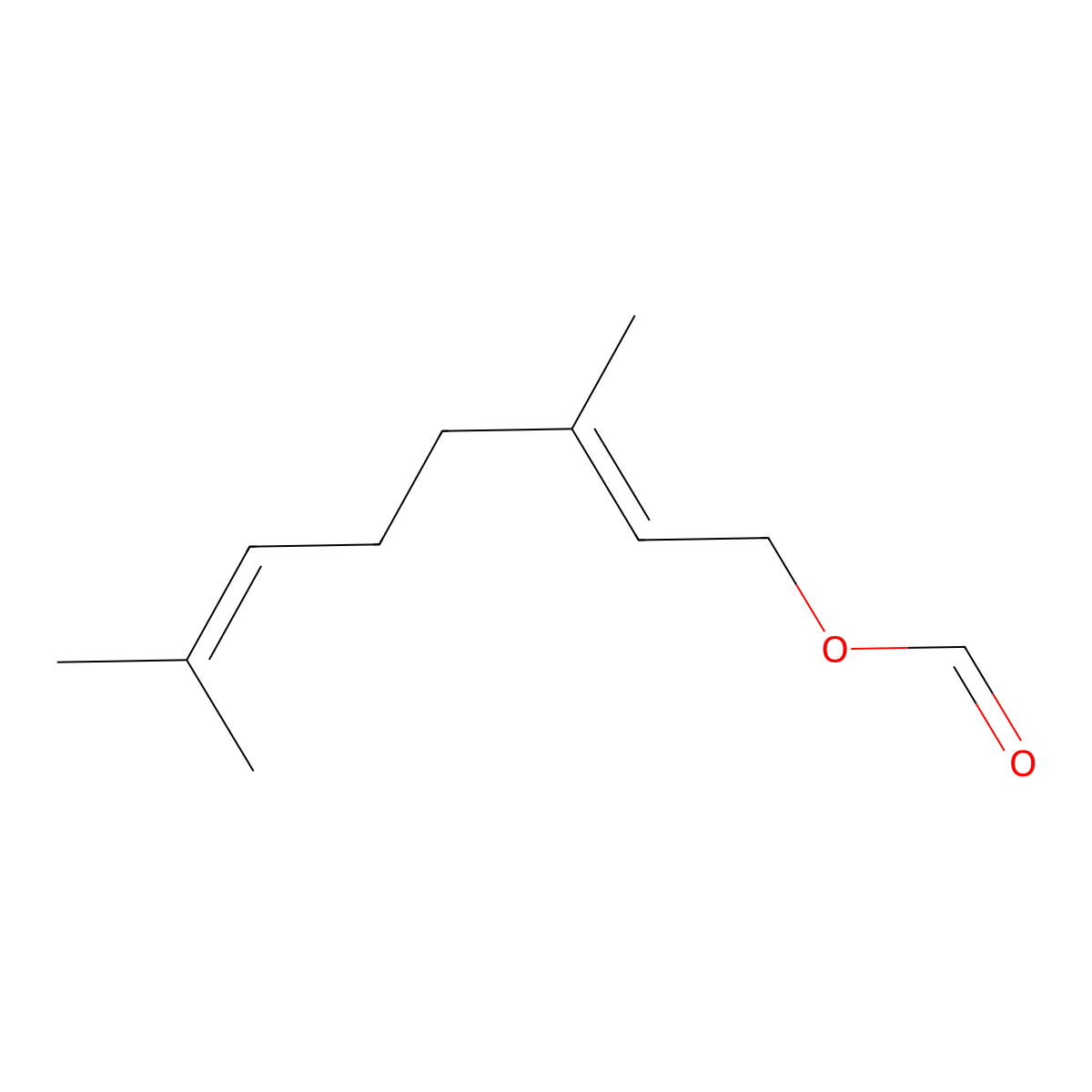 3,7-Dimethylocta-2,6-dienyl formate molecular structure, CAS 61759-63-5