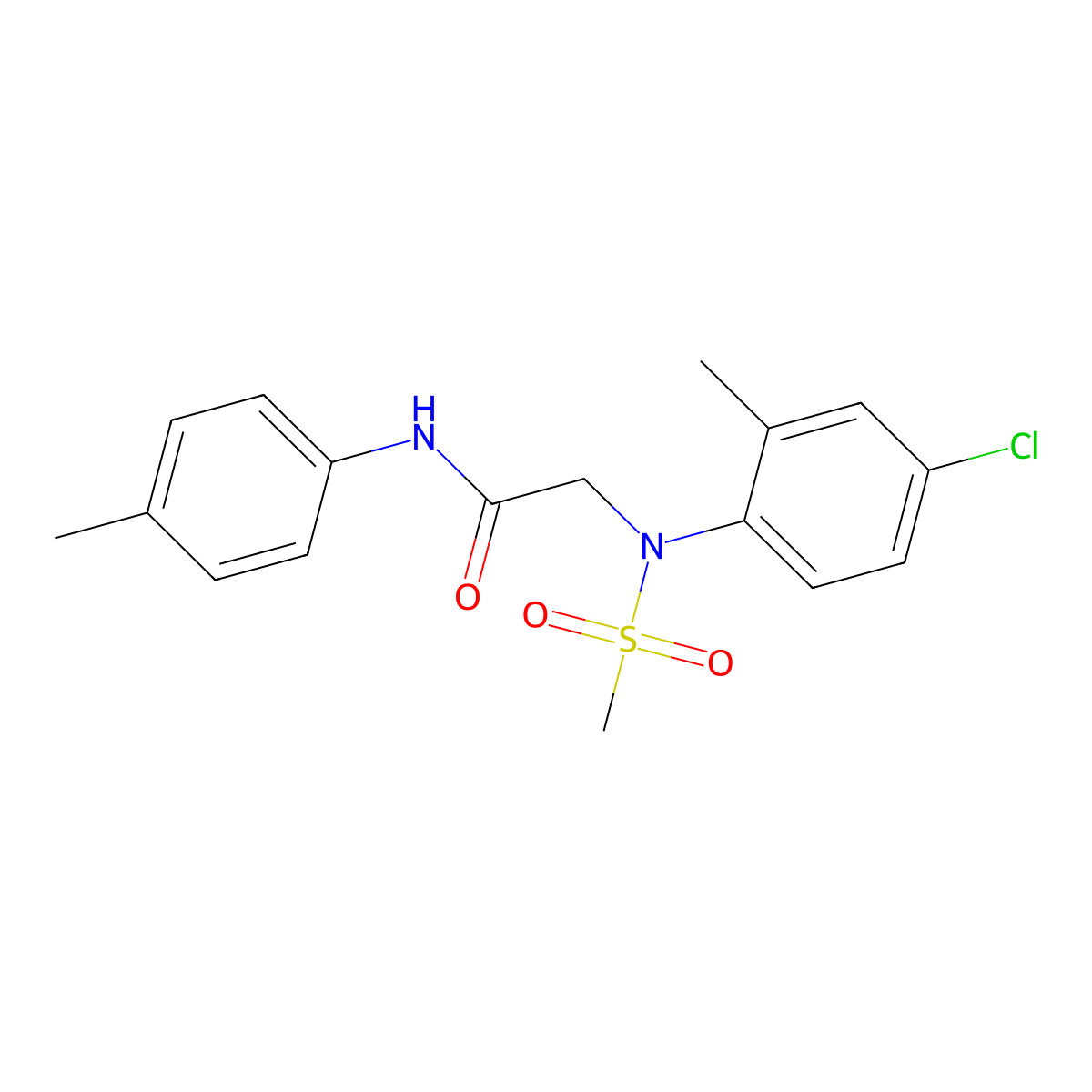 2-(4-chloro-2-methyl-N-methylsulfonylanilino)-N-(4-methylphenyl)acetamide molecular structure, CAS 6176-45-0
