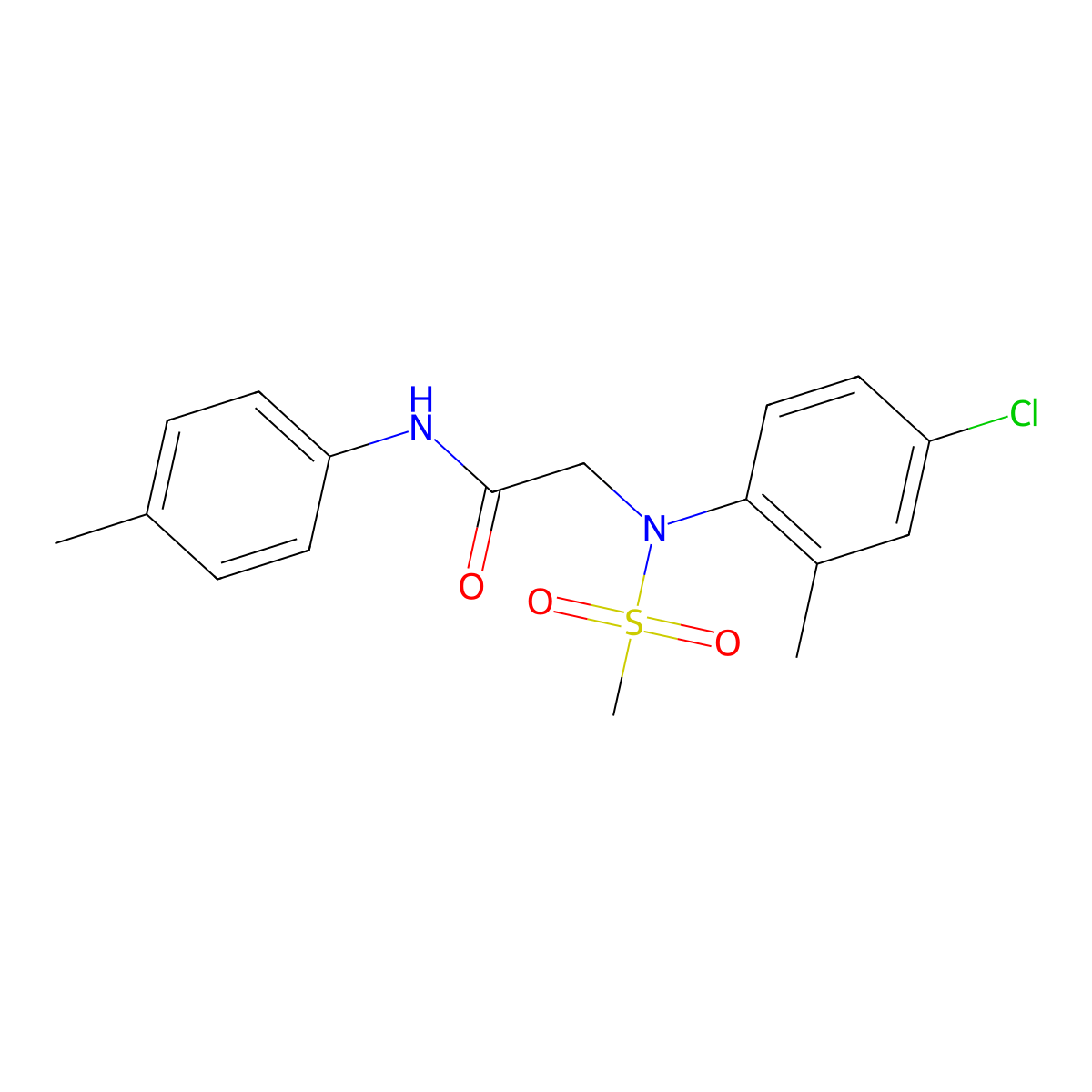 2-(4-chloro-2-methyl-N-methylsulfonylanilino)-N-(4-methylphenyl)acetamide molecular structure, CAS 6176-45-0
