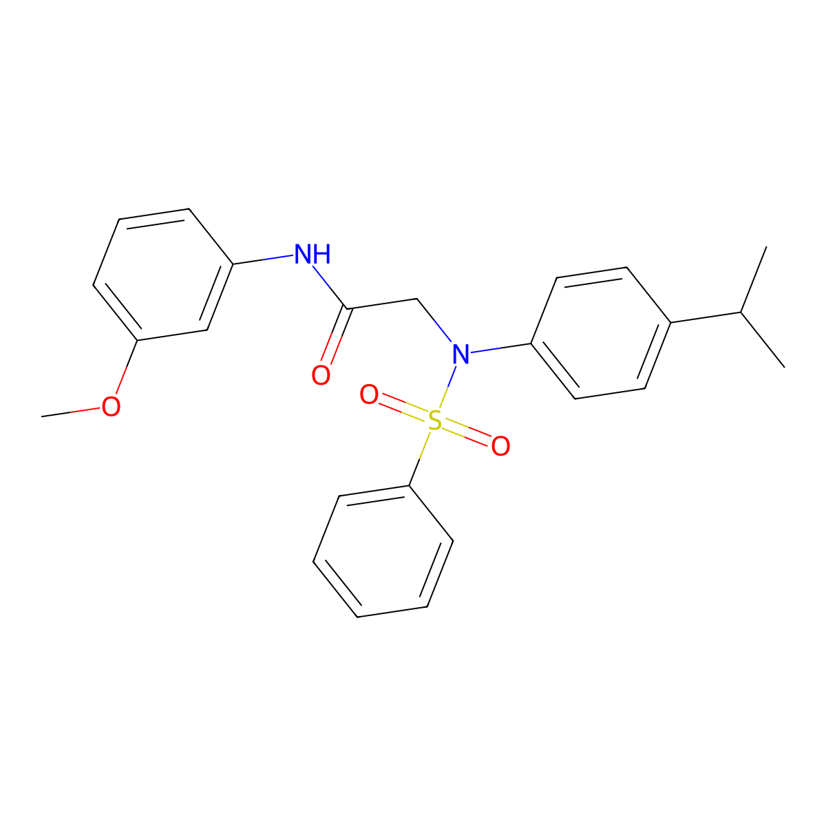 2-[N-(benzenesulfonyl)-4-propan-2-ylanilino]-N-(3-methoxyphenyl)acetamide molecular structure, CAS 6176-69-8