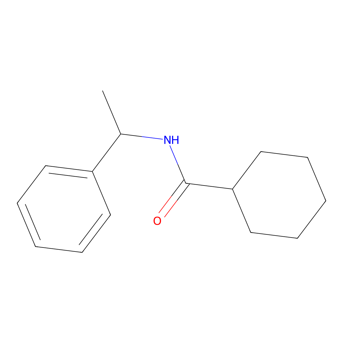 N-(1-phenylethyl)cyclohexanecarboxamide molecular structure, CAS 61765-19-3
