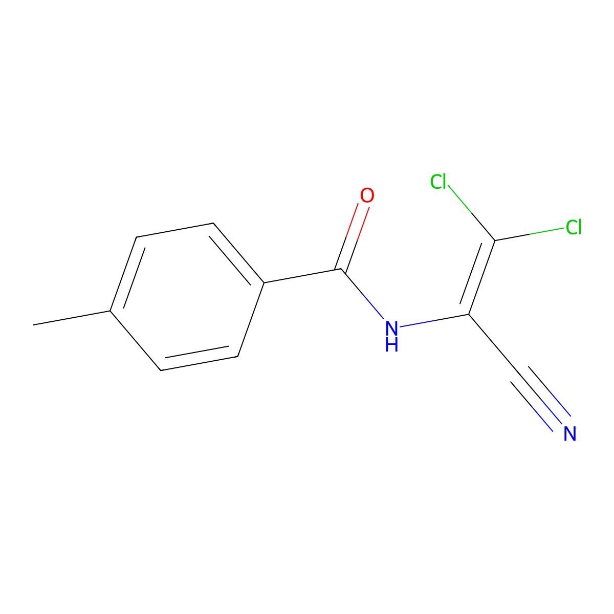 N-(2,2-dichloro-1-cyanoethenyl)-4-methylbenzamide molecular structure, CAS 61767-26-8