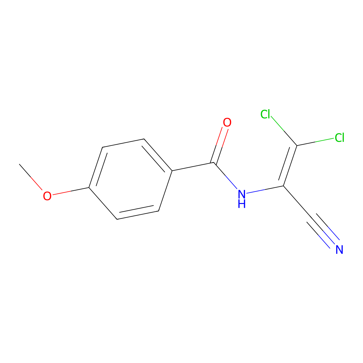N-(2,2-dichloro-1-cyanoethenyl)-4-methoxybenzamide molecular structure, CAS 61767-27-9