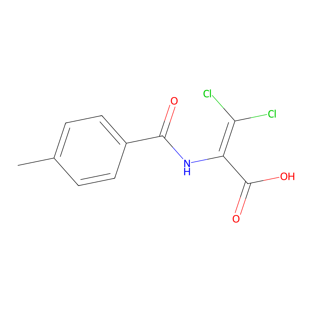 3,3-Dichloro-2-[(4-methylphenyl)formamido]prop-2-enoic acid molecular structure, CAS 61767-30-4