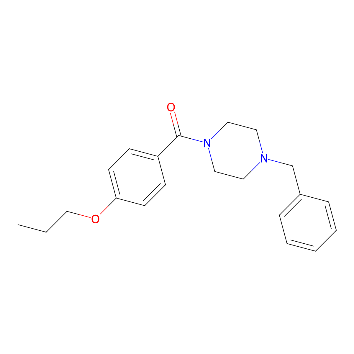 1-Benzyl-4-(4-propoxybenzoyl)piperazine molecular structure, CAS 617675-58-8