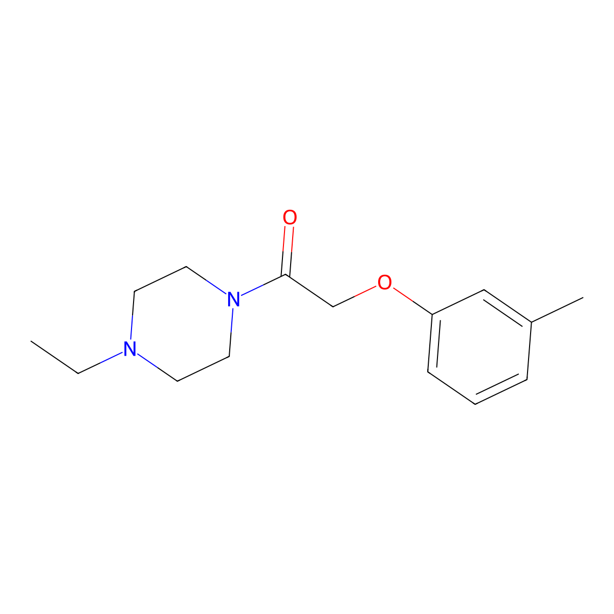 2-(4-Ethyl-1-piperazinyl)-2-oxoethyl 3-methylphenyl ether molecular structure, CAS 617675-78-2