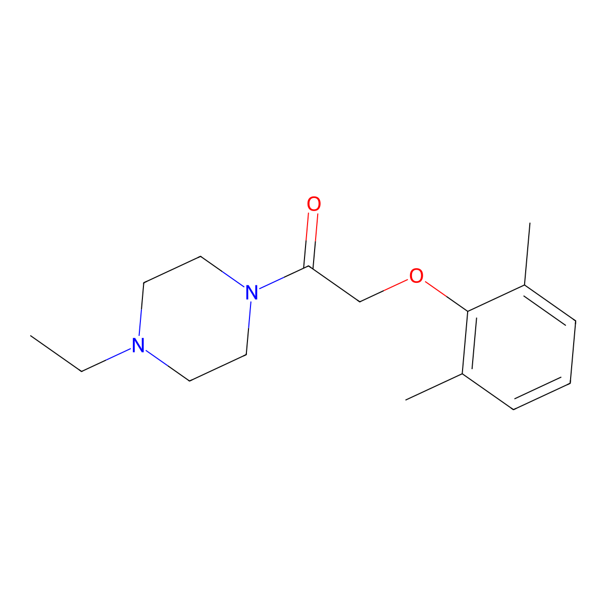 2-(2,6-Dimethylphenoxy)-1-(4-ethylpiperazin-1-yl)ethanone molecular structure, CAS 617675-81-7