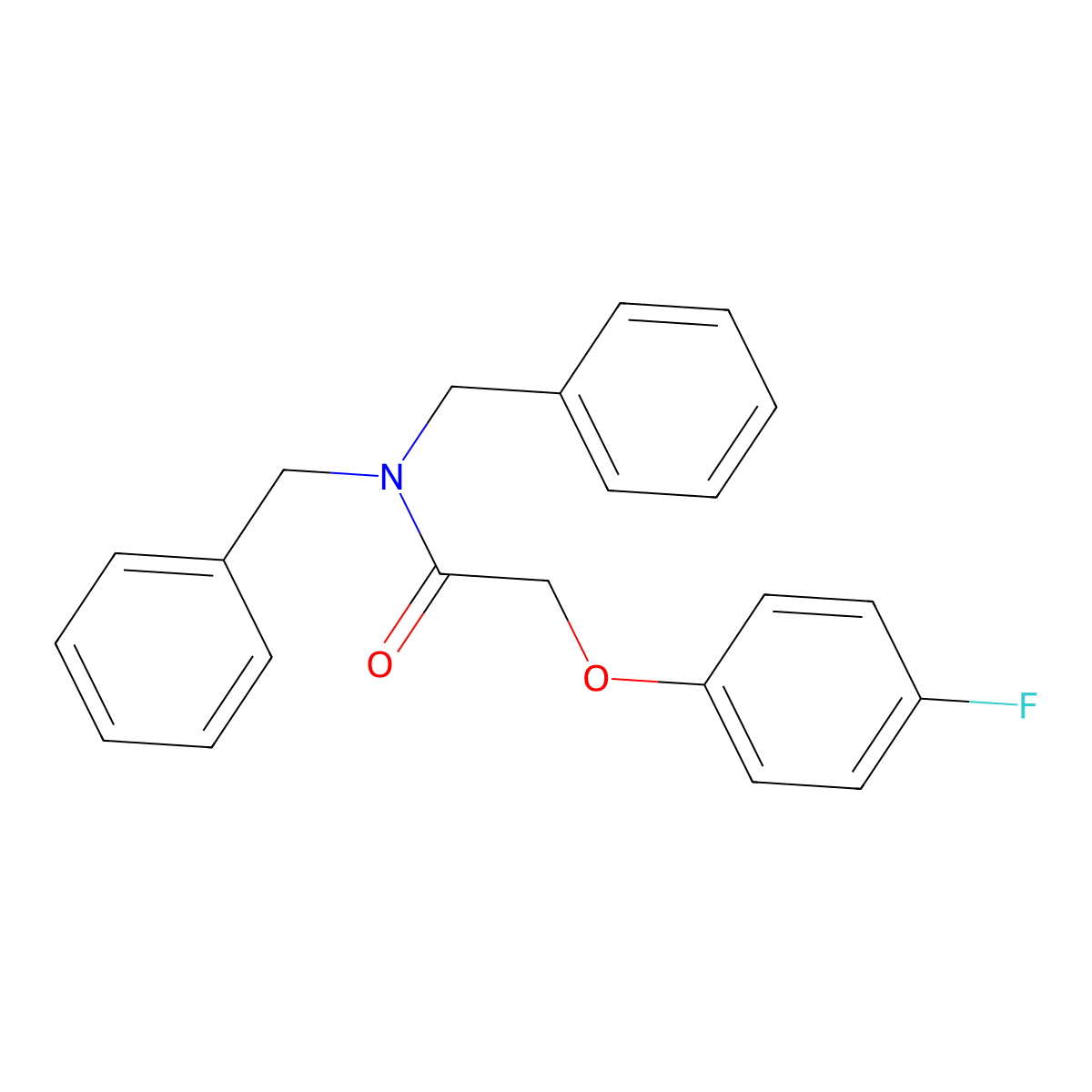 N,N-dibenzyl-2-(4-fluorophenoxy)acetamide molecular structure, CAS 617676-34-3