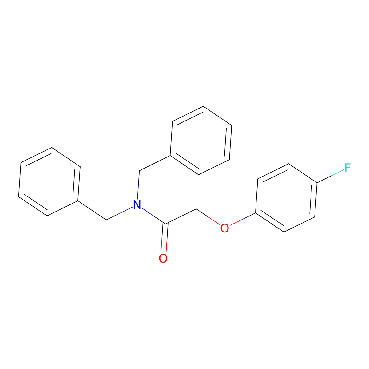N,N-dibenzyl-2-(4-fluorophenoxy)acetamide molecular structure, CAS 617676-34-3