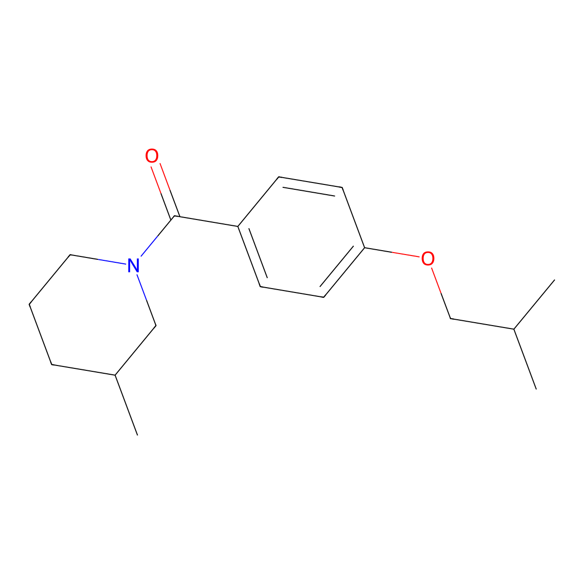 3-Methylpiperidyl 4-(2-methylpropoxy)phenyl ketone molecular structure, CAS 617677-03-9