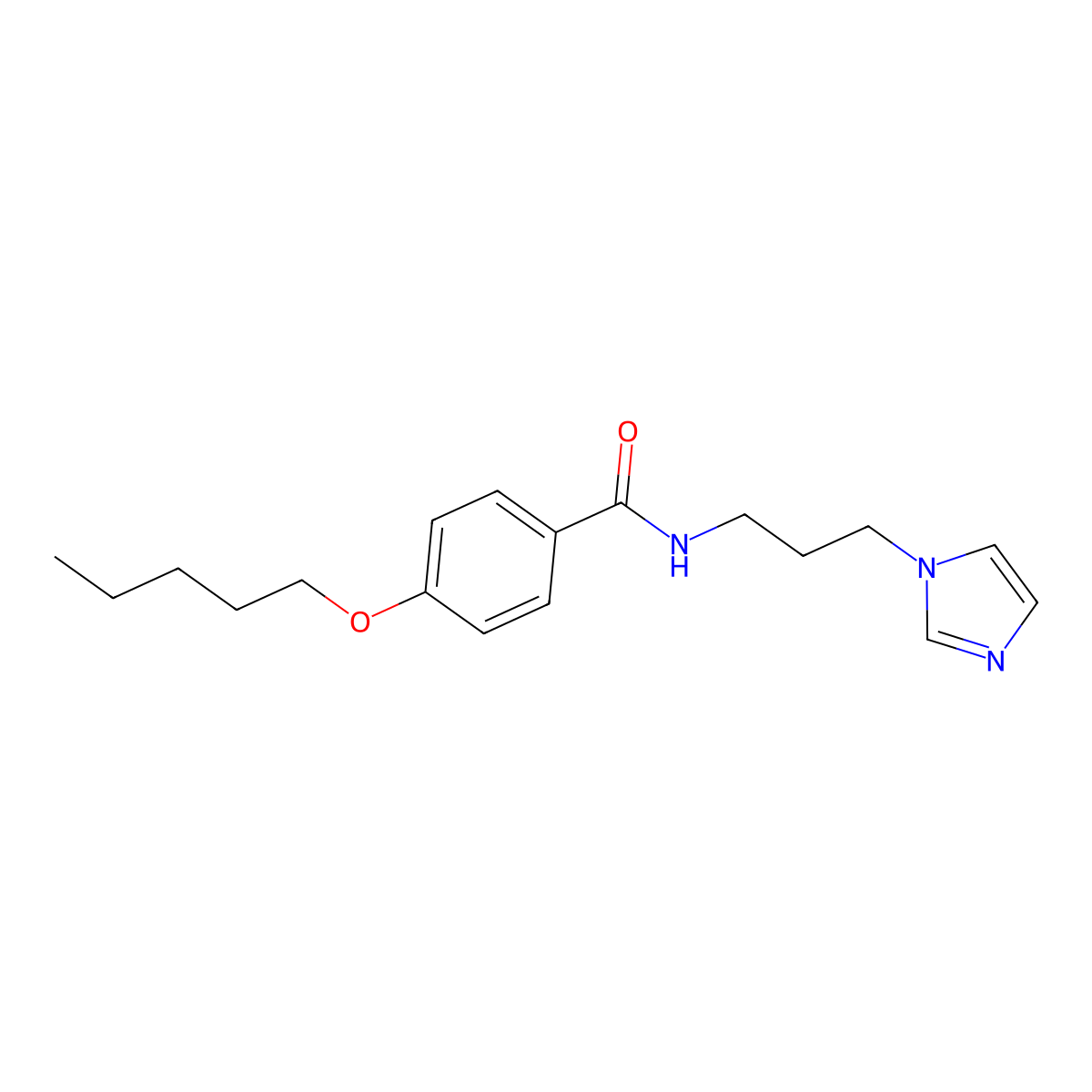 N-[3-(1H-imidazol-1-yl)propyl]-4-(pentyloxy)benzamide molecular structure, CAS 617677-42-6