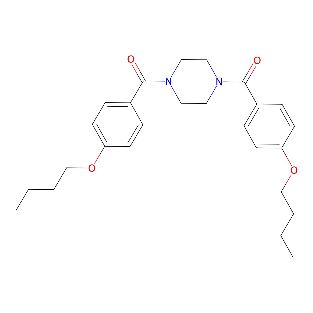 1,4-Bis(4-butoxybenzoyl)piperazine molecular structure, CAS 617677-56-2