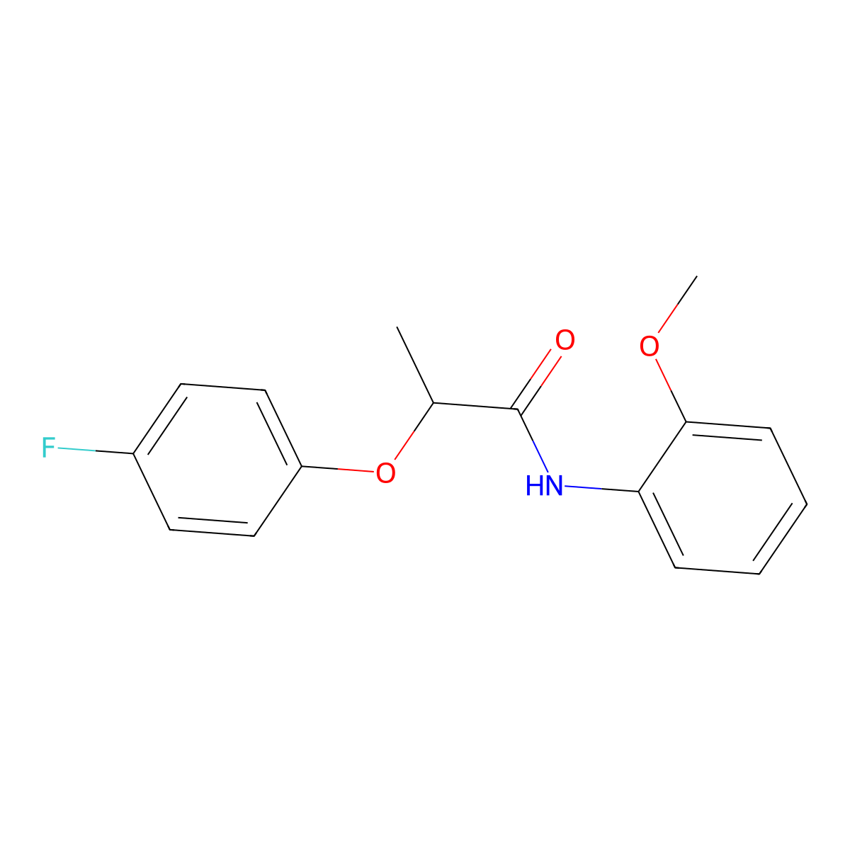 2-(4-fluorophenoxy)-N-(2-methoxyphenyl)propanamide molecular structure, CAS 617678-79-2