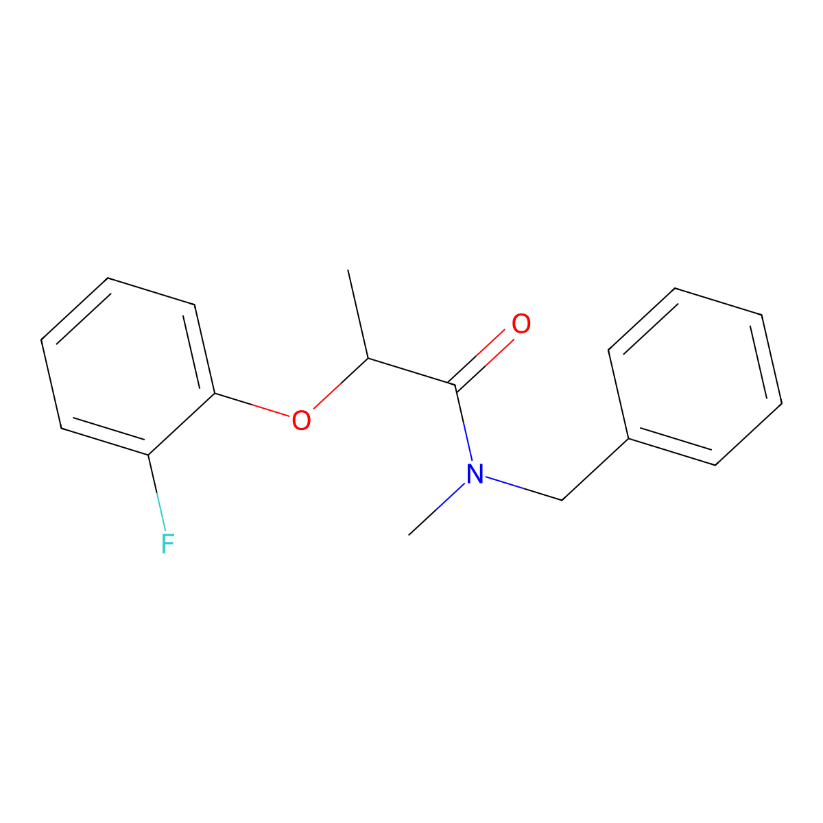 N-benzyl-2-(2-fluorophenoxy)-N-methylpropanamide molecular structure, CAS 617679-24-0