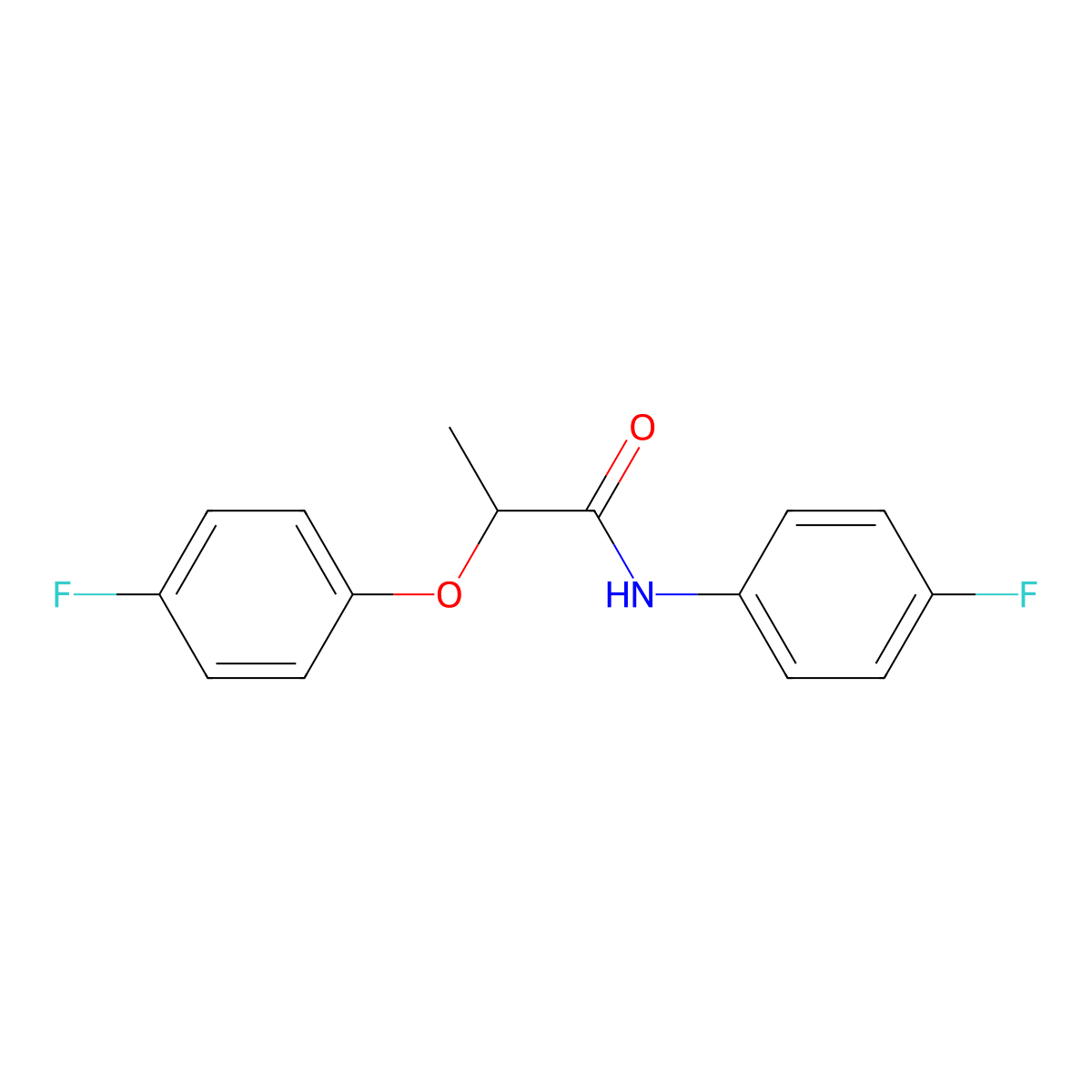 2-(4-fluorophenoxy)-N-(4-fluorophenyl)propanamide molecular structure, CAS 617679-61-5