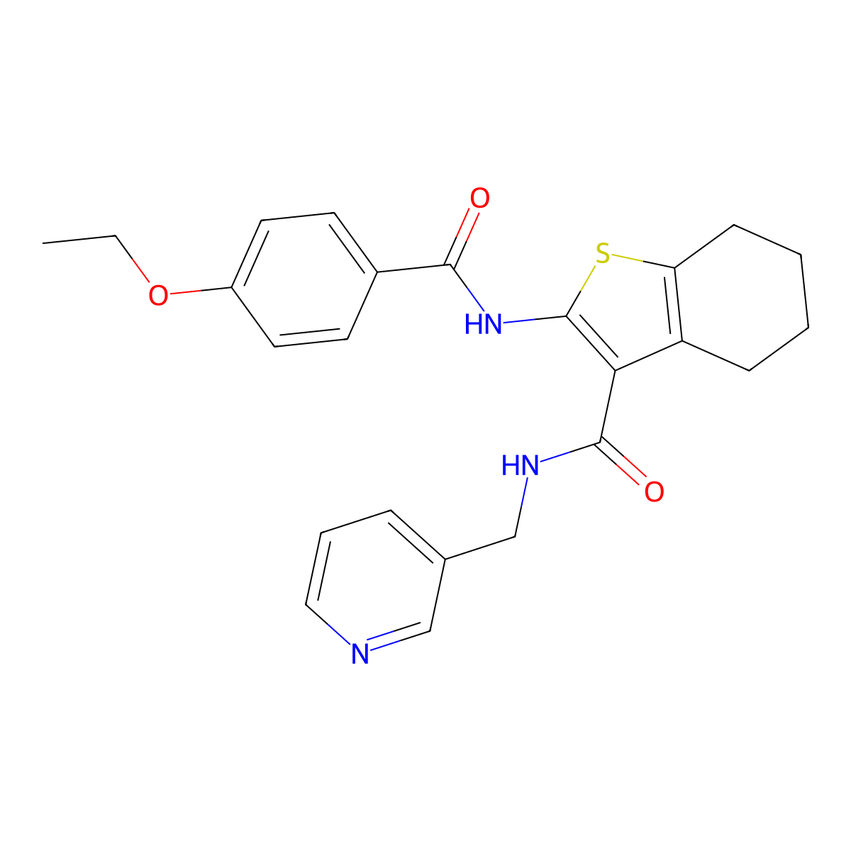 2-(4-ethoxybenzamido)-N-(pyridin-3-ylmethyl)-4,5,6,7-tetrahydrobenzo[b]thiophene-3-carboxamide molecular structure, CAS 617680-78-1