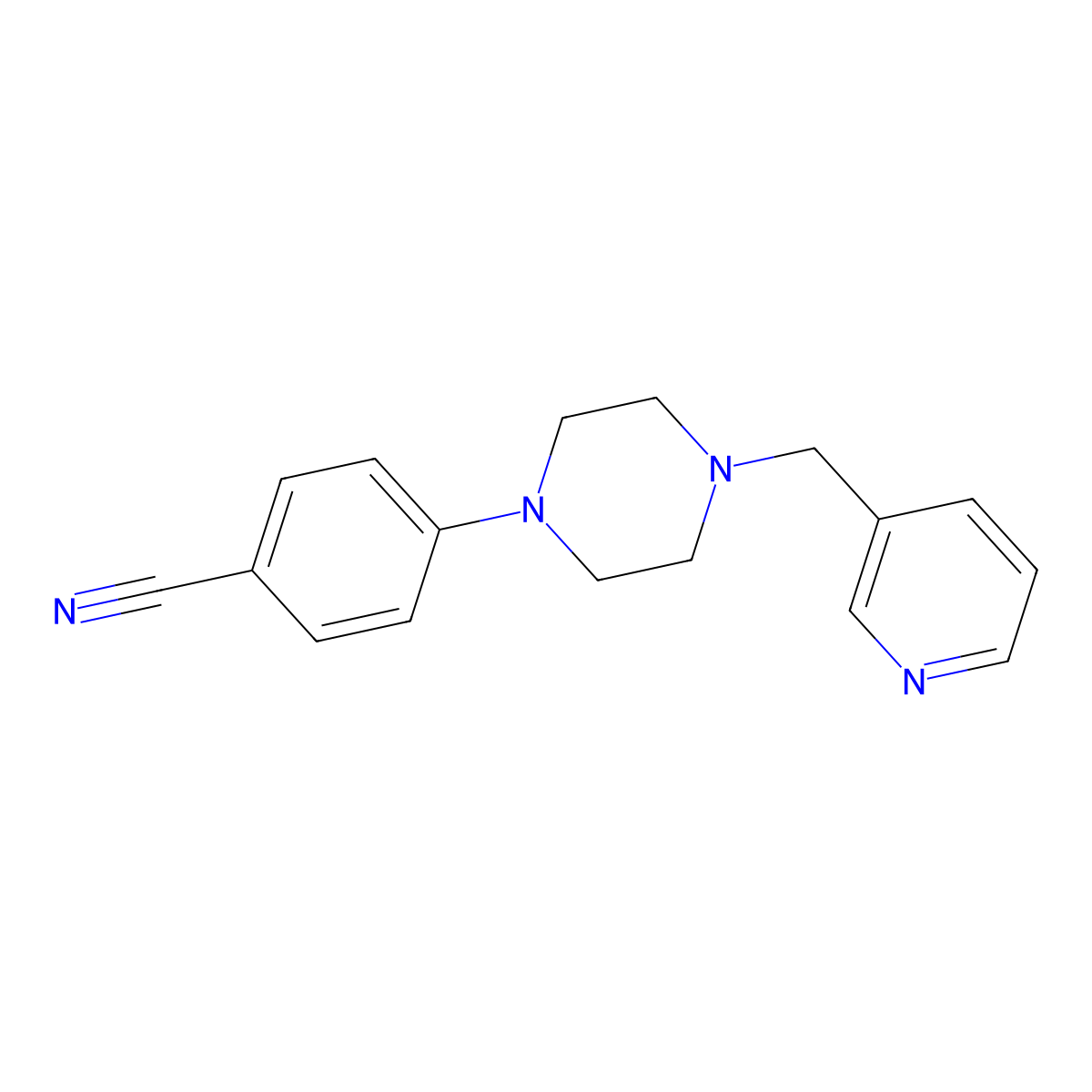 4-(4-Pyridin-3-ylmethylpiperazin-1-yl)benzonitrile molecular structure, CAS 617691-08-4