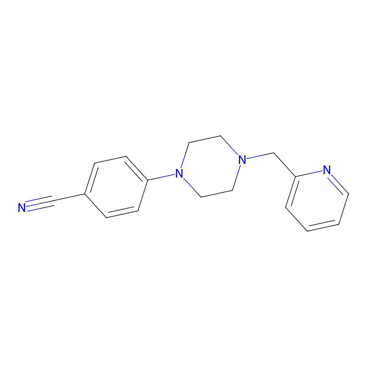 Benzonitrile, 4-[4-(2-pyridinylmethyl)-1-piperazinyl]- molecular structure, CAS 617691-10-8