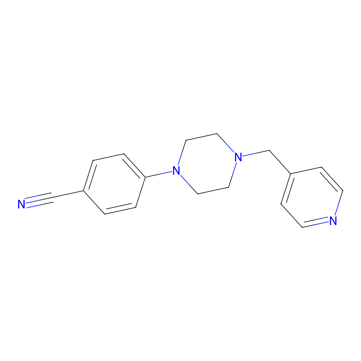 Benzonitrile, 4-[4-(4-pyridinylmethyl)-1-piperazinyl]- molecular structure, CAS 617691-12-0