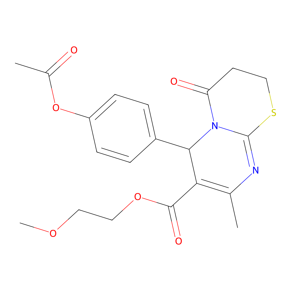 2-Methoxyethyl 6-[4-(acetyloxy)phenyl]-8-methyl-4-oxo-3,4-dihydro-2H,6H-pyrimido[2,1-B][1,3]thiazine-7-carboxylate molecular structure, CAS 617694-64-1