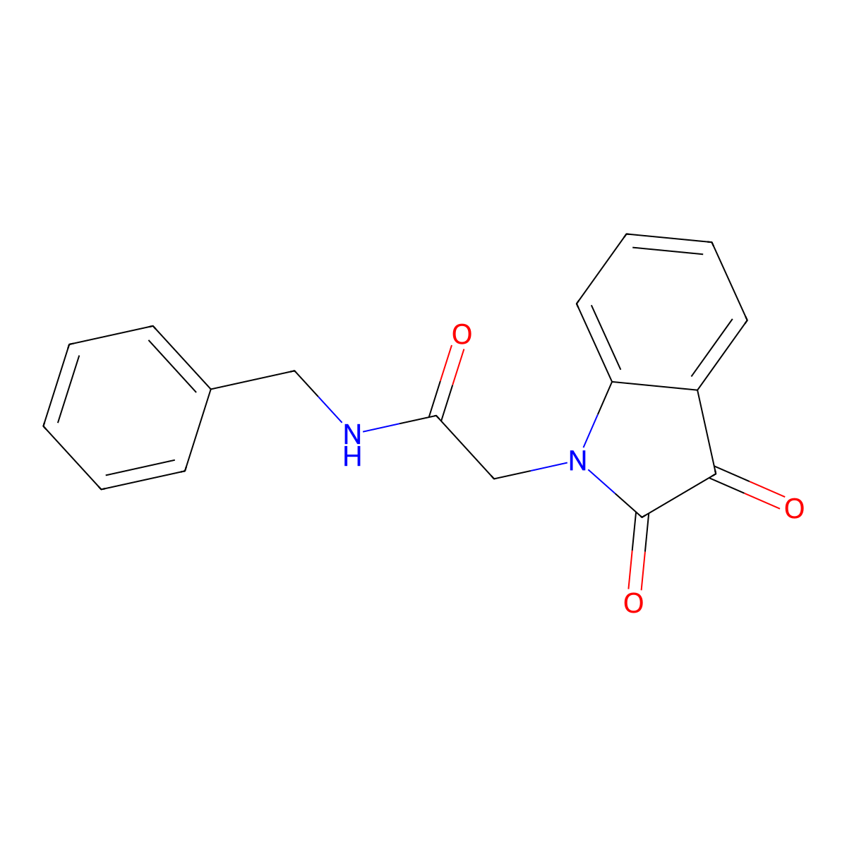 N-benzyl-2-(2,3-dioxo-2,3-dihydro-1H-indol-1-yl)acetamide molecular structure, CAS 617694-79-8