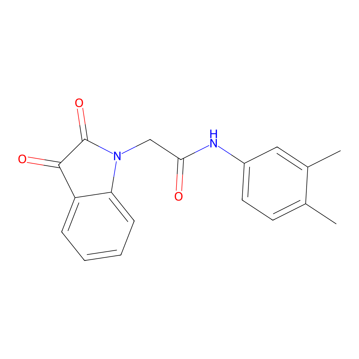 N-(3,4-dimethylphenyl)-2-(2,3-dioxo-2,3-dihydro-1H-indol-1-yl)acetamide molecular structure, CAS 617694-80-1