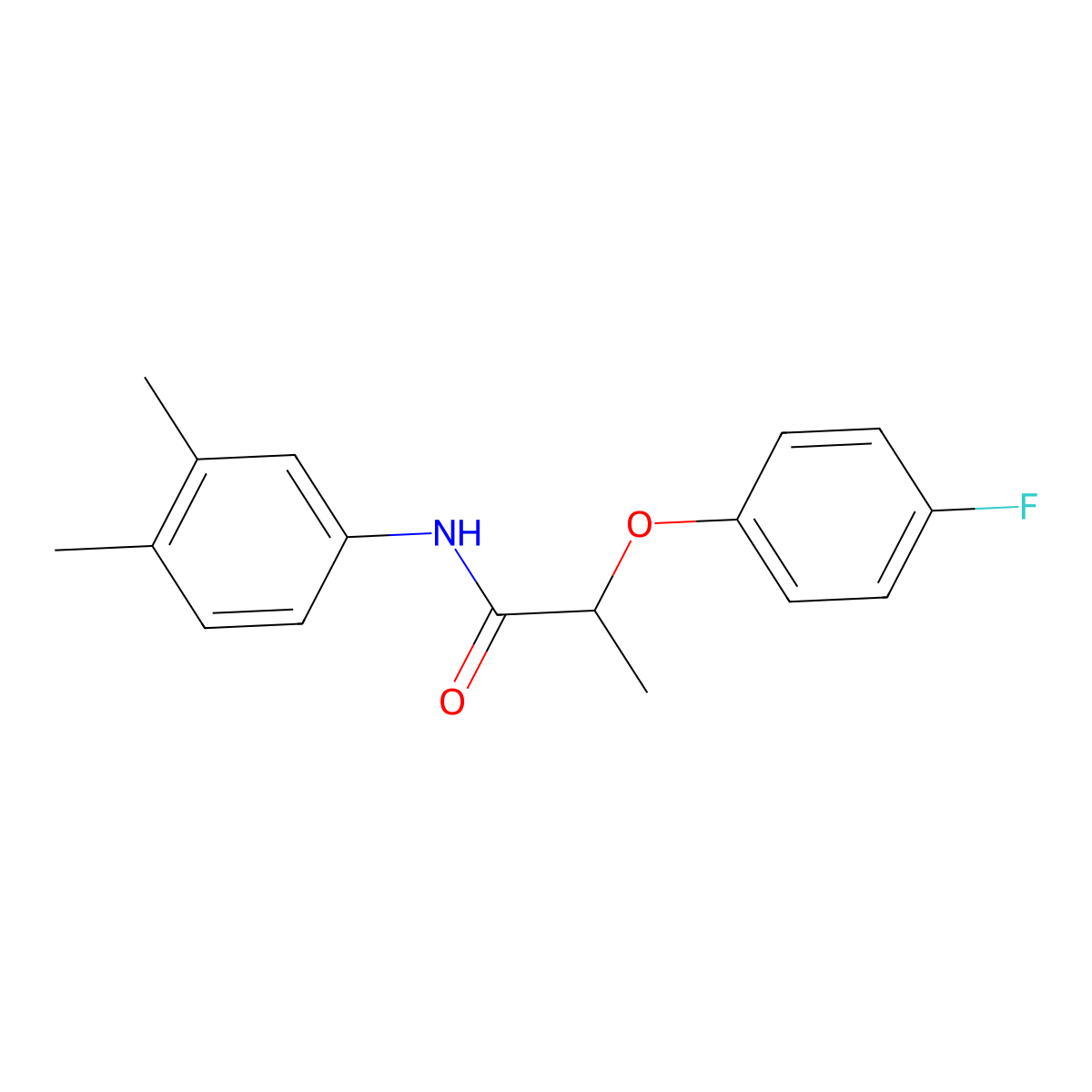 N-(3,4-dimethylphenyl)-2-(4-fluorophenoxy)propanamide molecular structure, CAS 617695-87-1