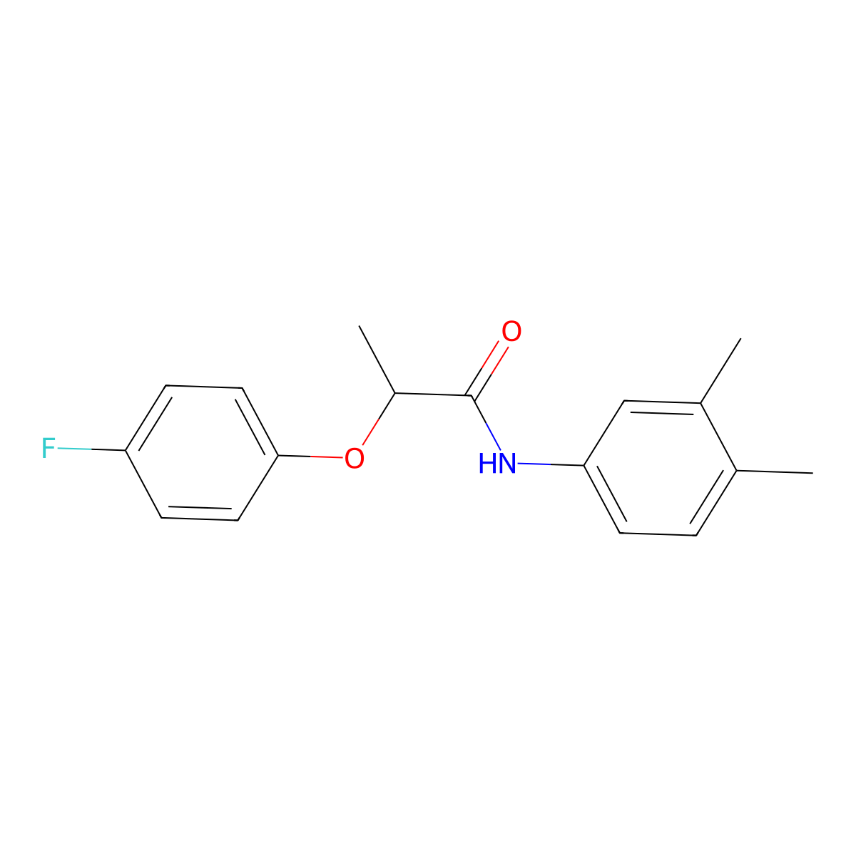N-(3,4-dimethylphenyl)-2-(4-fluorophenoxy)propanamide molecular structure, CAS 617695-87-1
