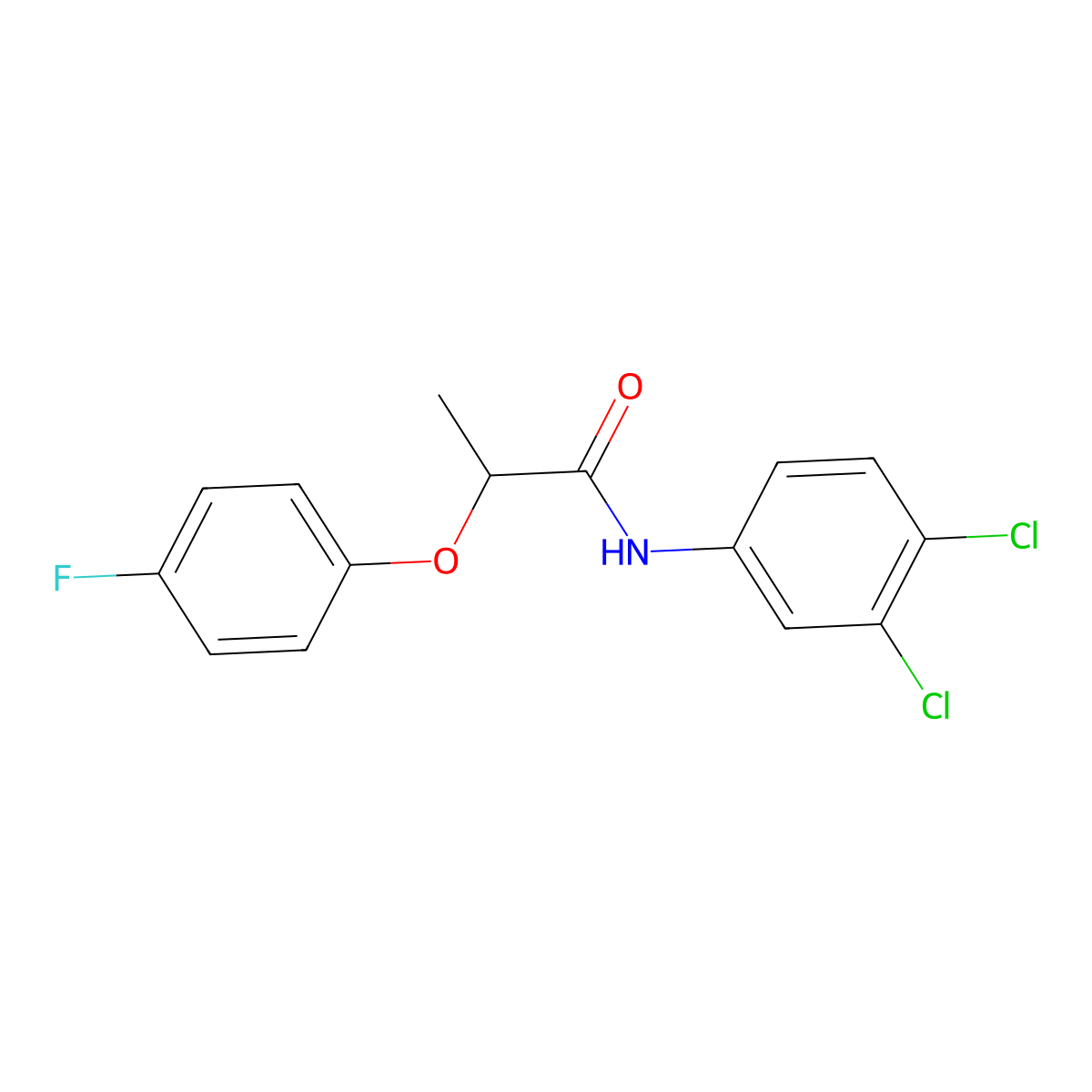 N-(3,4-dichlorophenyl)-2-(4-fluorophenoxy)propanamide molecular structure, CAS 617695-91-7