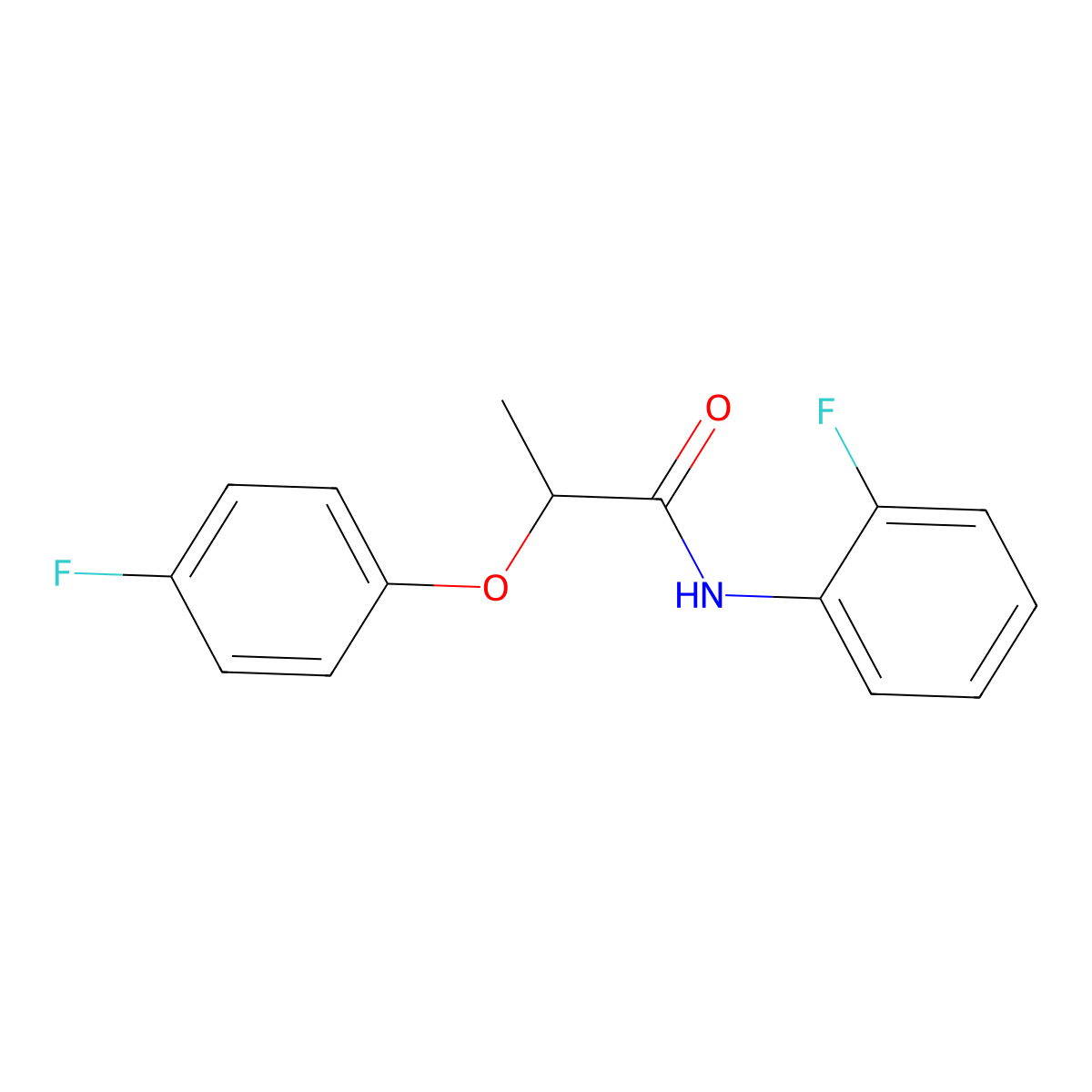 2-(4-fluorophenoxy)-N-(2-fluorophenyl)propanamide molecular structure, CAS 617695-99-5