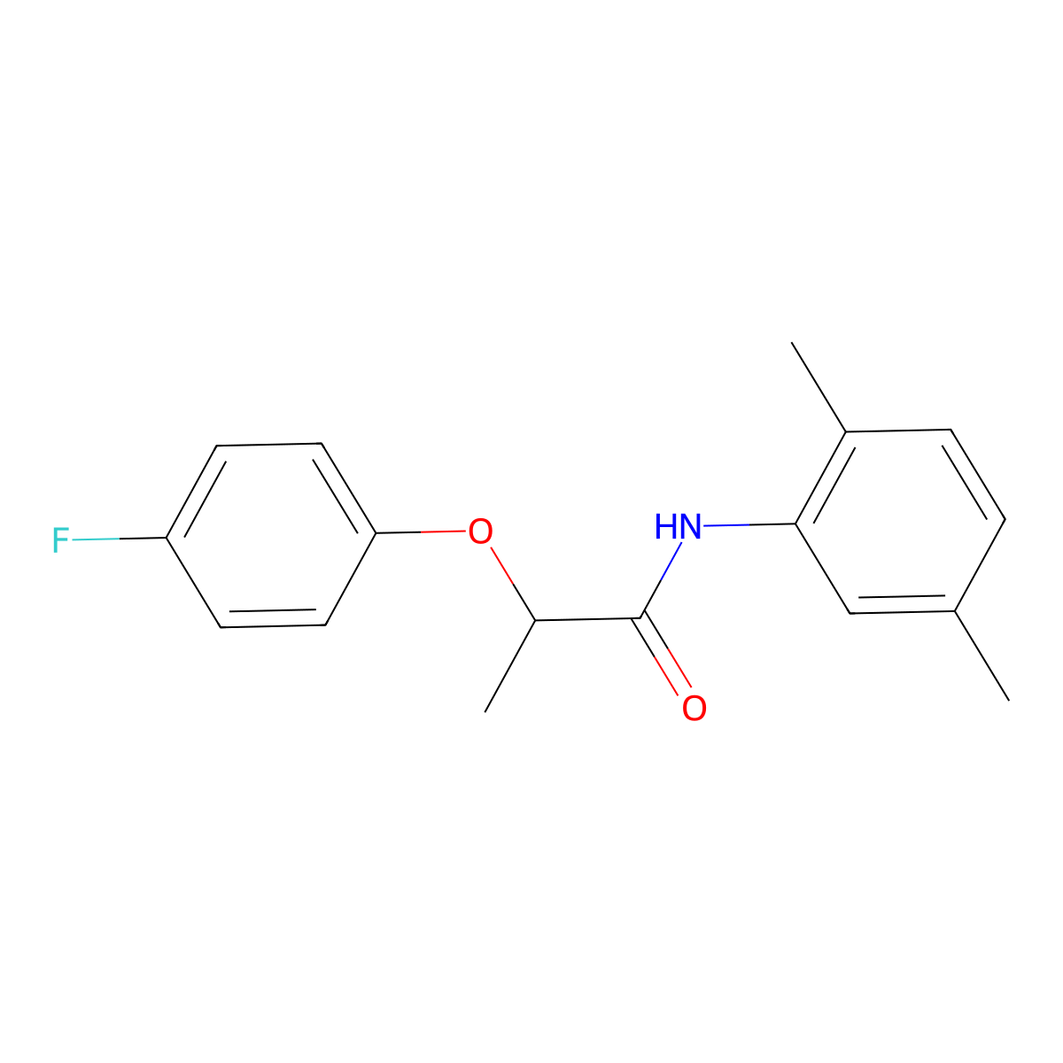 N-(2,5-dimethylphenyl)-2-(4-fluorophenoxy)propanamide molecular structure, CAS 617696-02-3