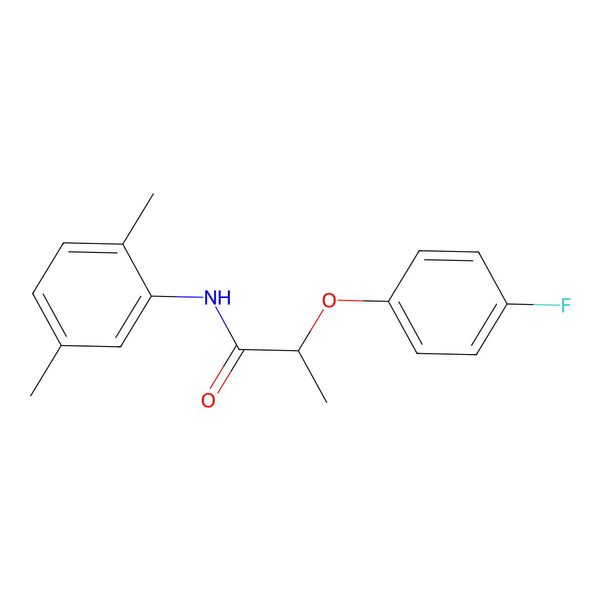 N-(2,5-dimethylphenyl)-2-(4-fluorophenoxy)propanamide molecular structure, CAS 617696-02-3