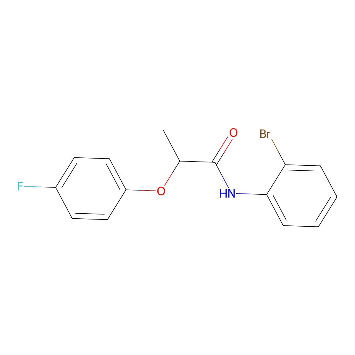 N-(2-bromophenyl)-2-(4-fluorophenoxy)propanamide molecular structure, CAS 617696-03-4