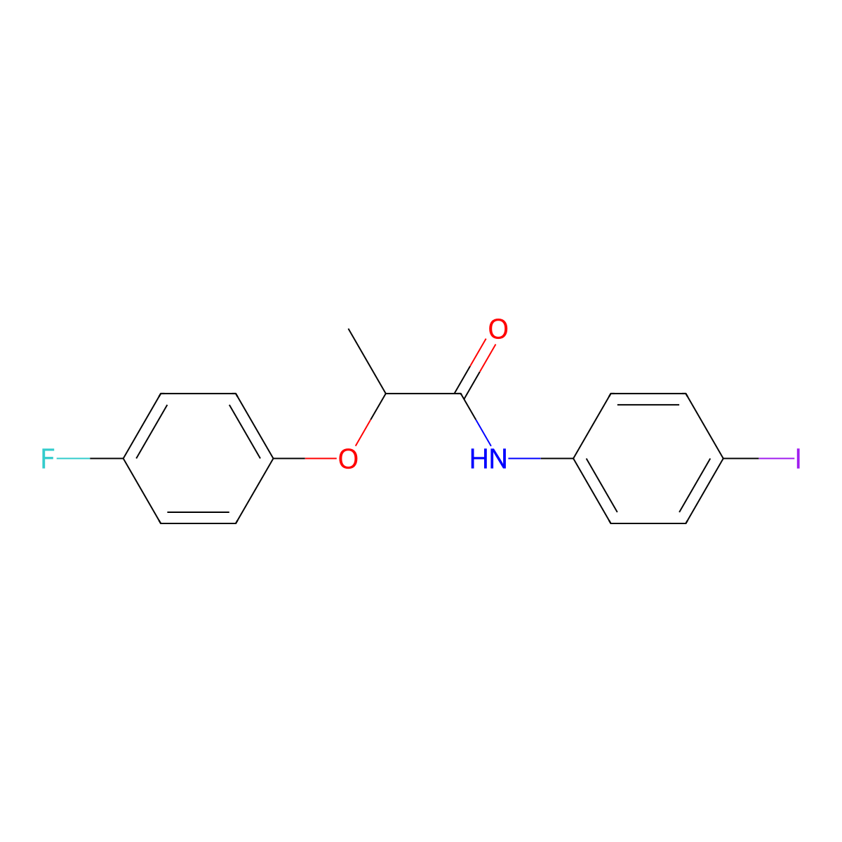 2-(4-fluorophenoxy)-N-(4-iodophenyl)propanamide molecular structure, CAS 617696-08-9
