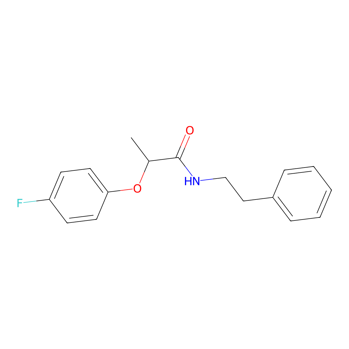 2-(4-fluorophenoxy)-N-(2-phenylethyl)propanamide molecular structure, CAS 617696-77-2